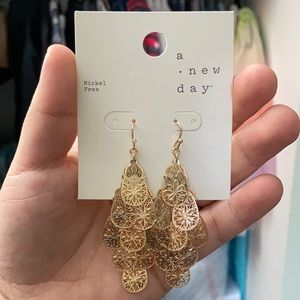 Gold Filigree Kite Dangle Earrings - A New Day